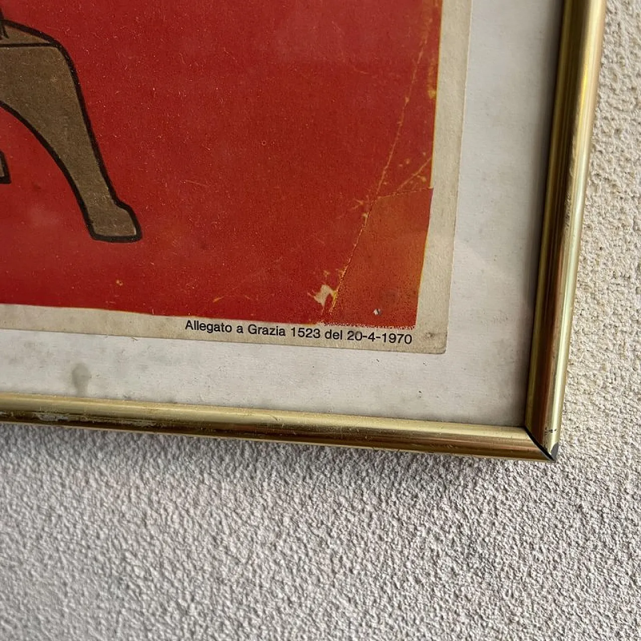 Framed advertising lithograph poster from Distillerie Italiane, 1970s 3