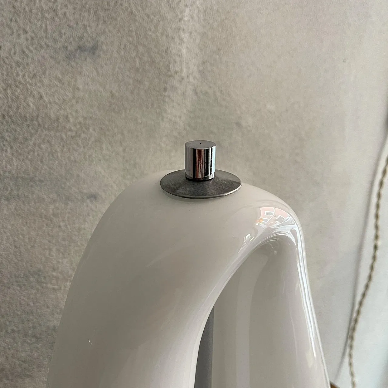 Lamp with curved opal glass shade attributed to Mazzega, 1980s 7