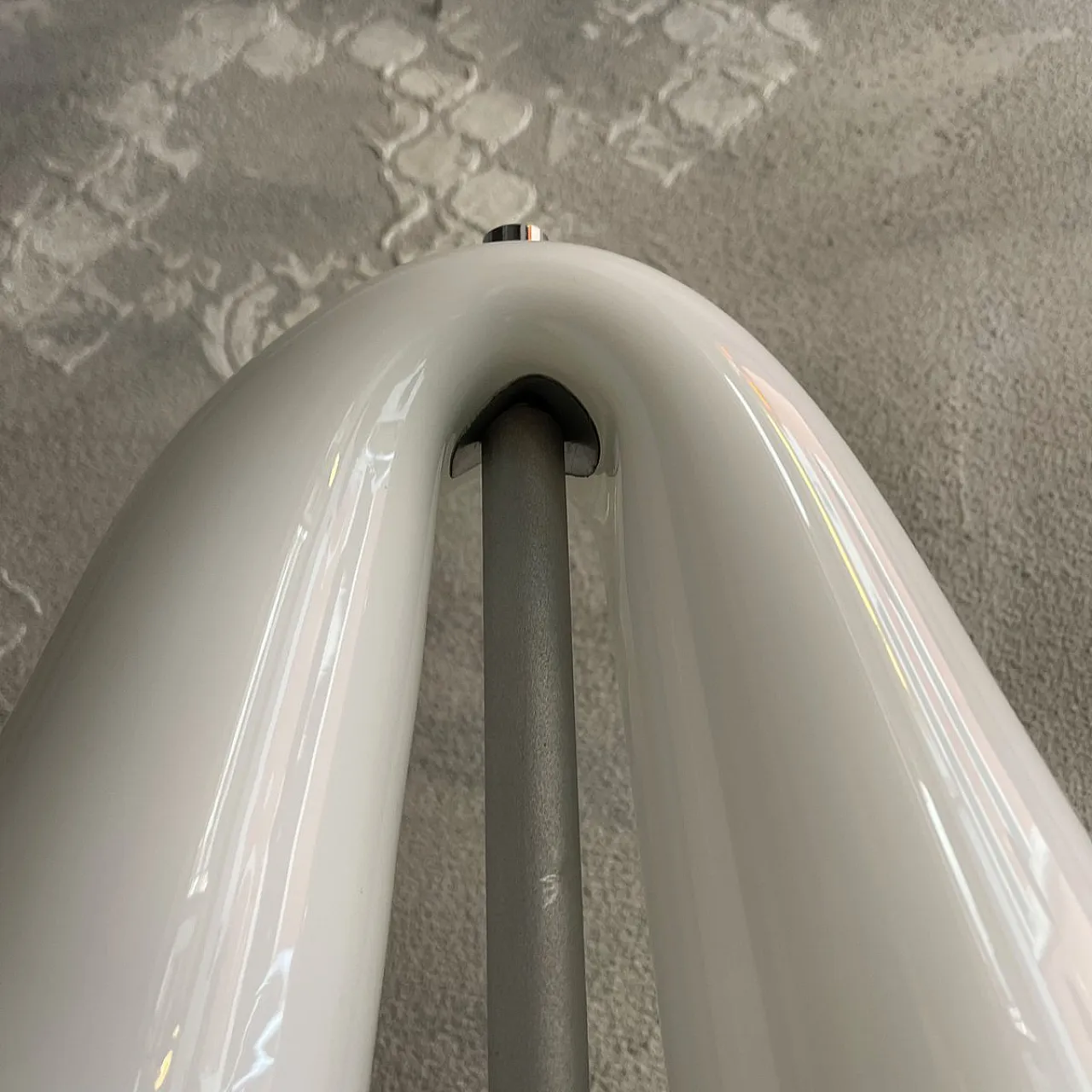 Lamp with curved opal glass shade attributed to Mazzega, 1980s 10