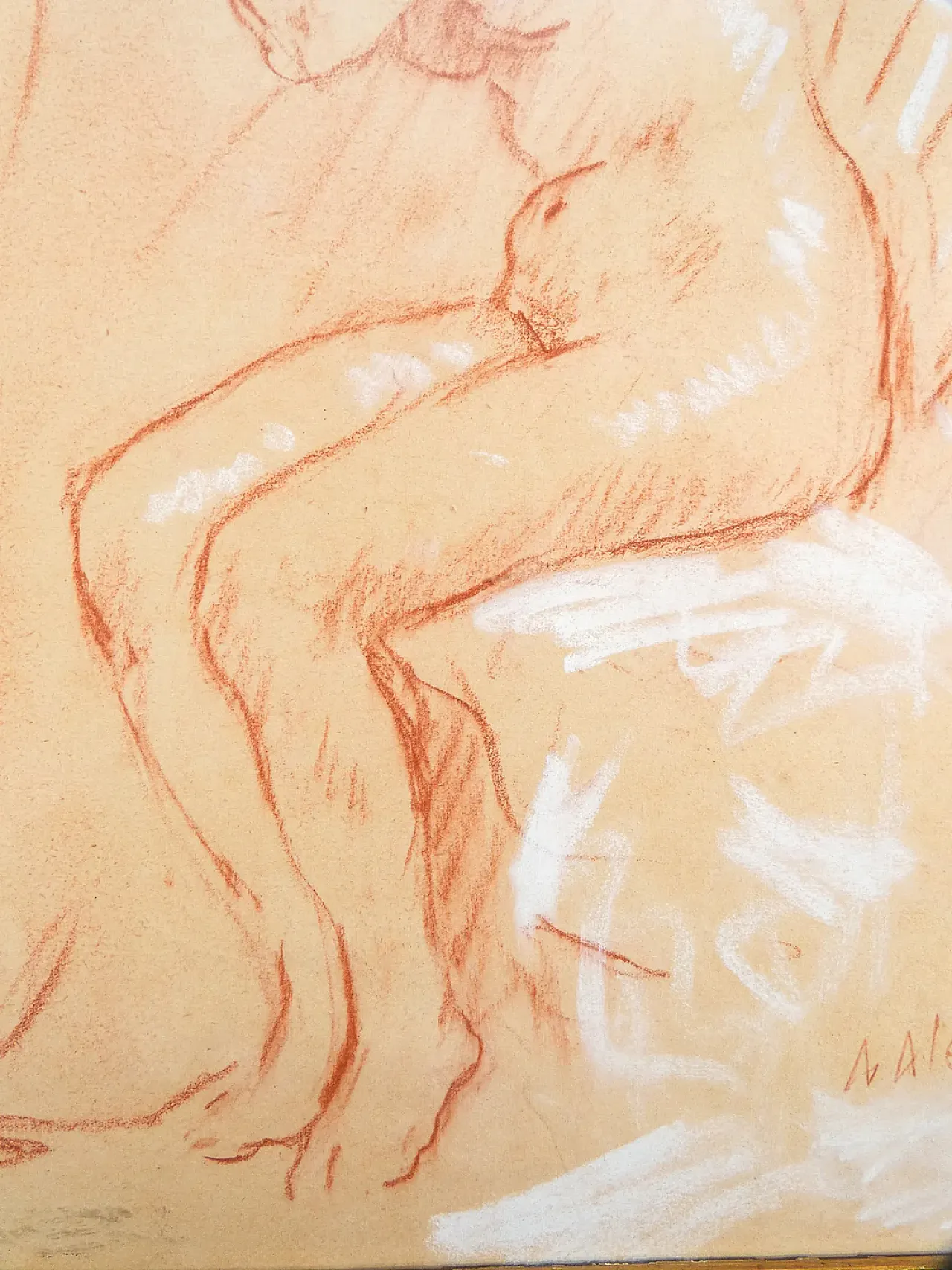 Nudo femminile di Ambrogio Antonio Alciati, disegno su carta, '900 5