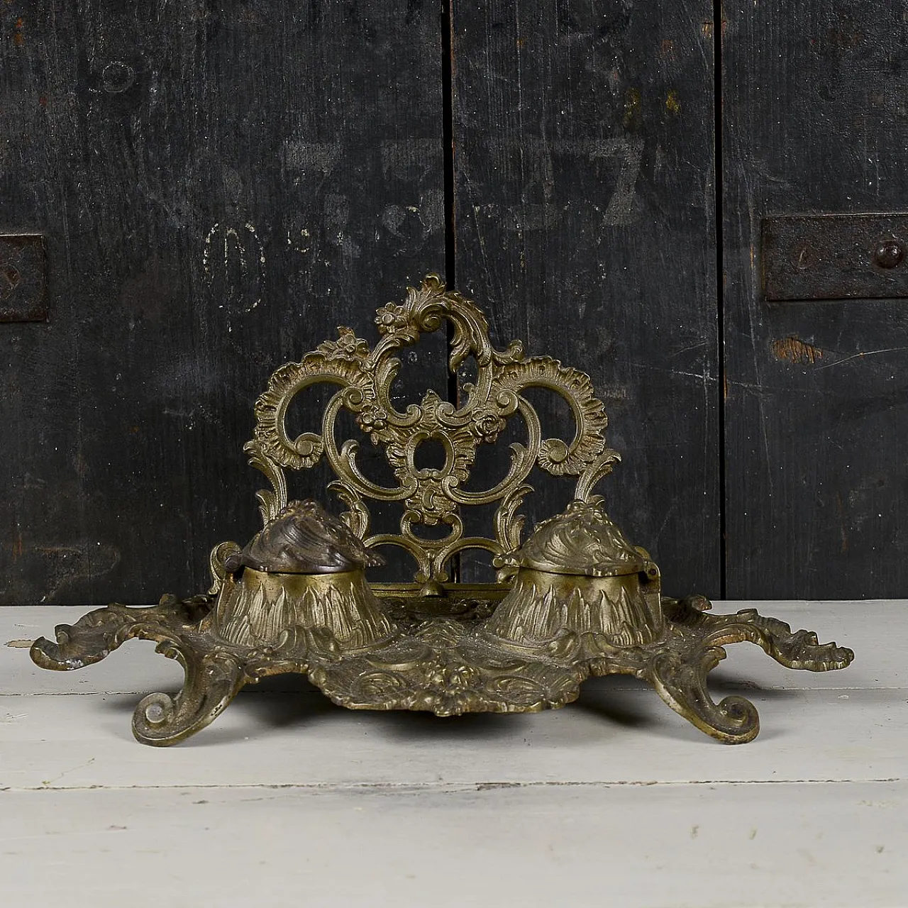 Desk set for writing desk in brass, 19th century 3
