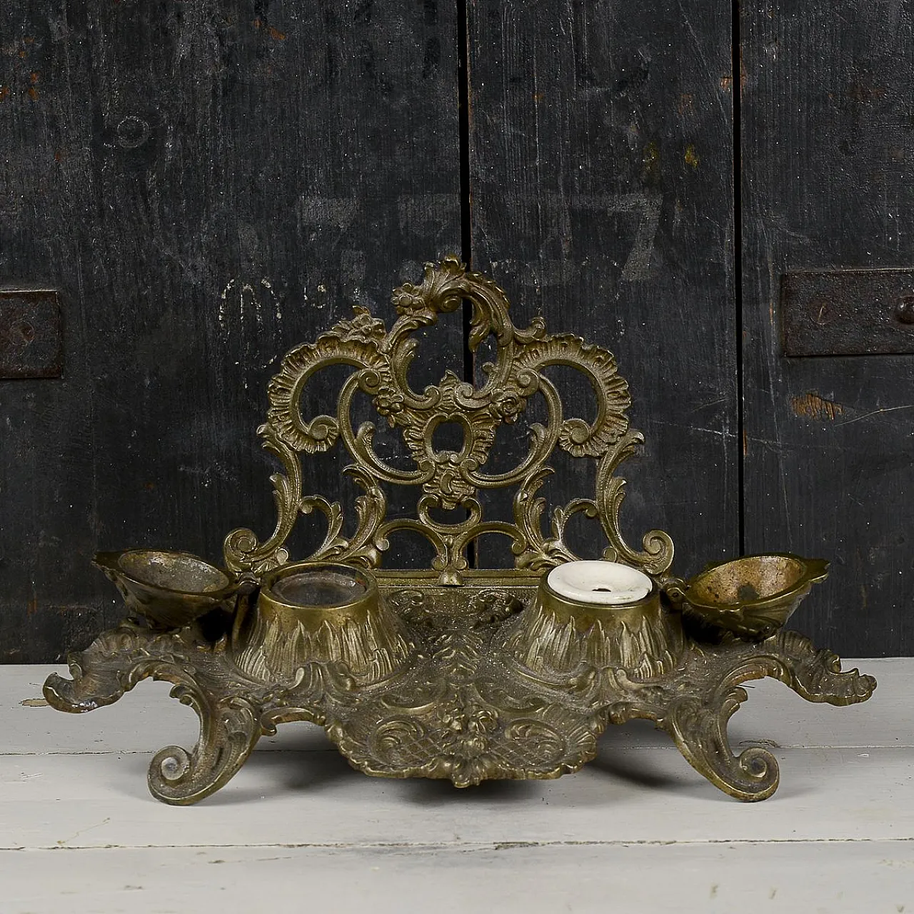 Desk set for writing desk in brass, 19th century 4