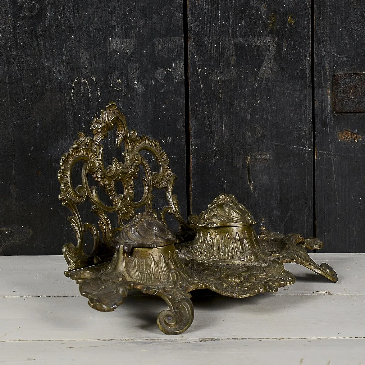 Desk set for writing desk in brass, 19th century 5