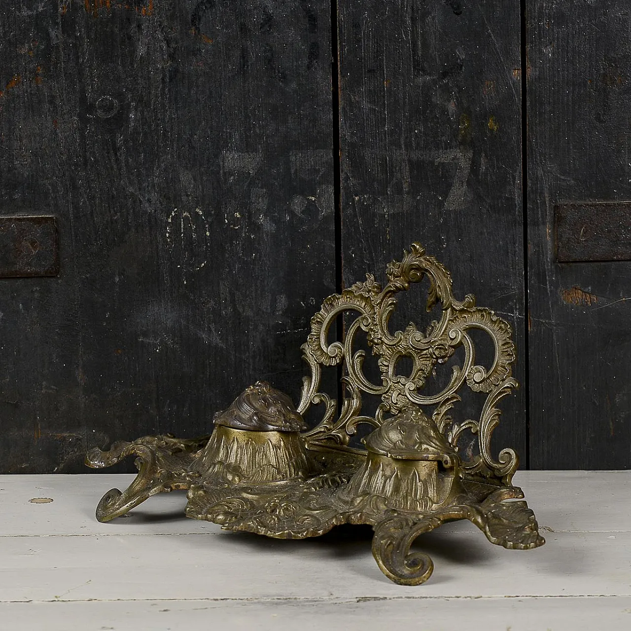 Desk set for writing desk in brass, 19th century 6
