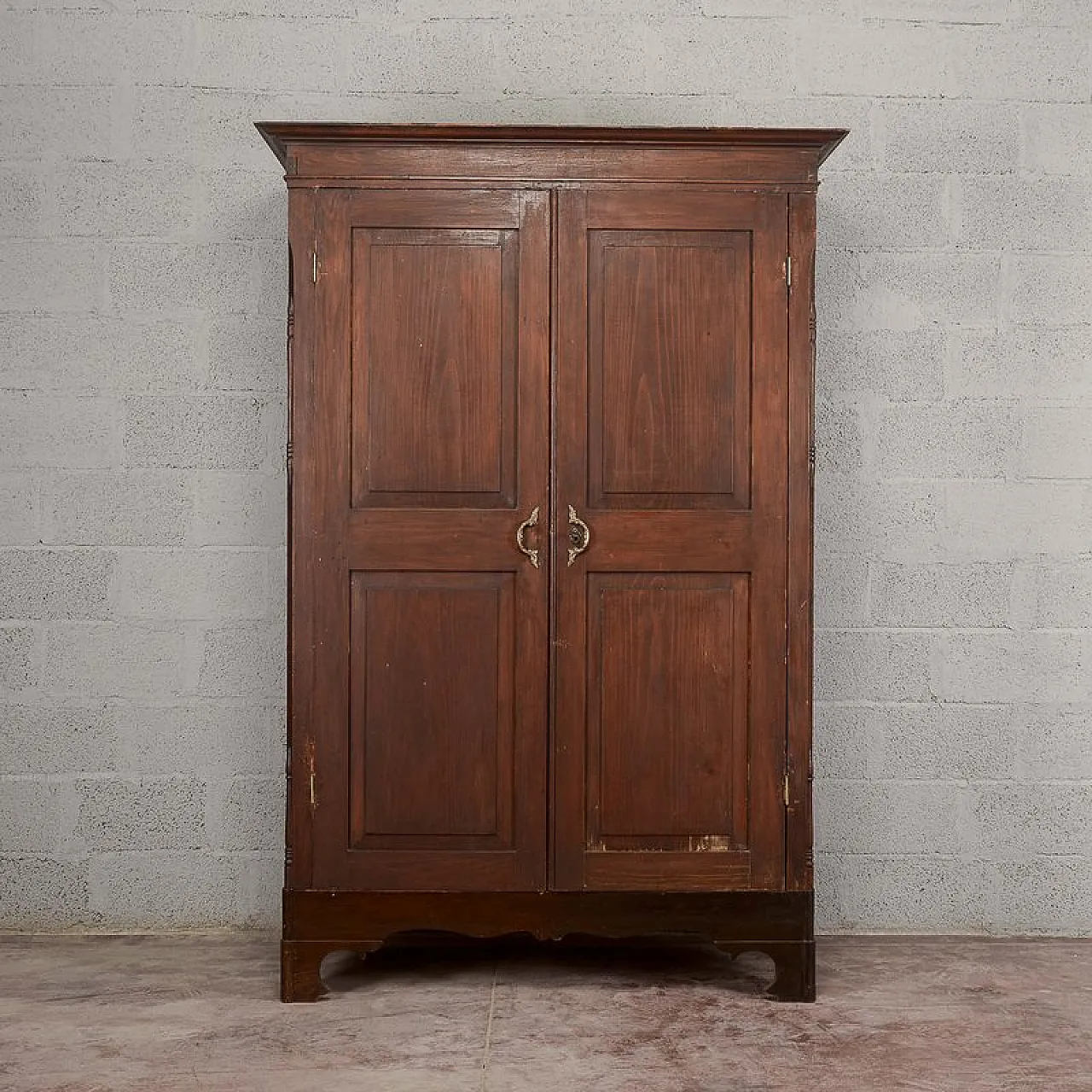 Two-door wardrobe in solid fir, 19th century 1