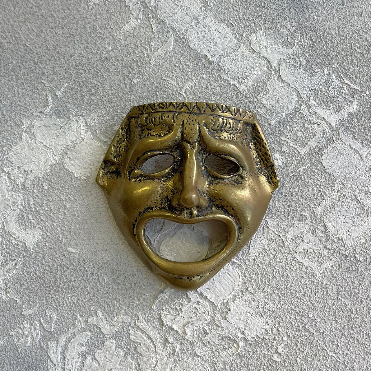 Mask in brass from the classical Greek-Roman theatre, 19th century 1
