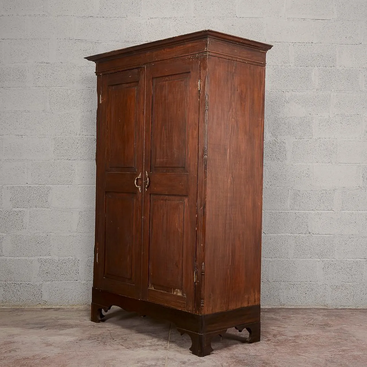 Two-door wardrobe in solid fir, 19th century 4
