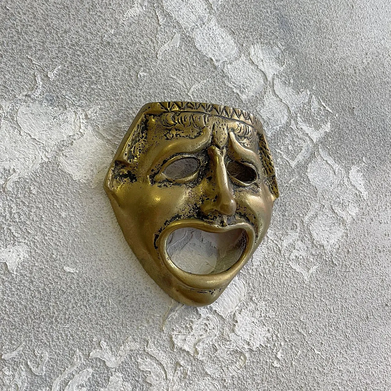 Mask in brass from the classical Greek-Roman theatre, 19th century 3