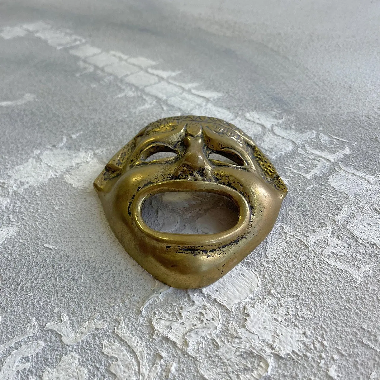 Mask in brass from the classical Greek-Roman theatre, 19th century 4