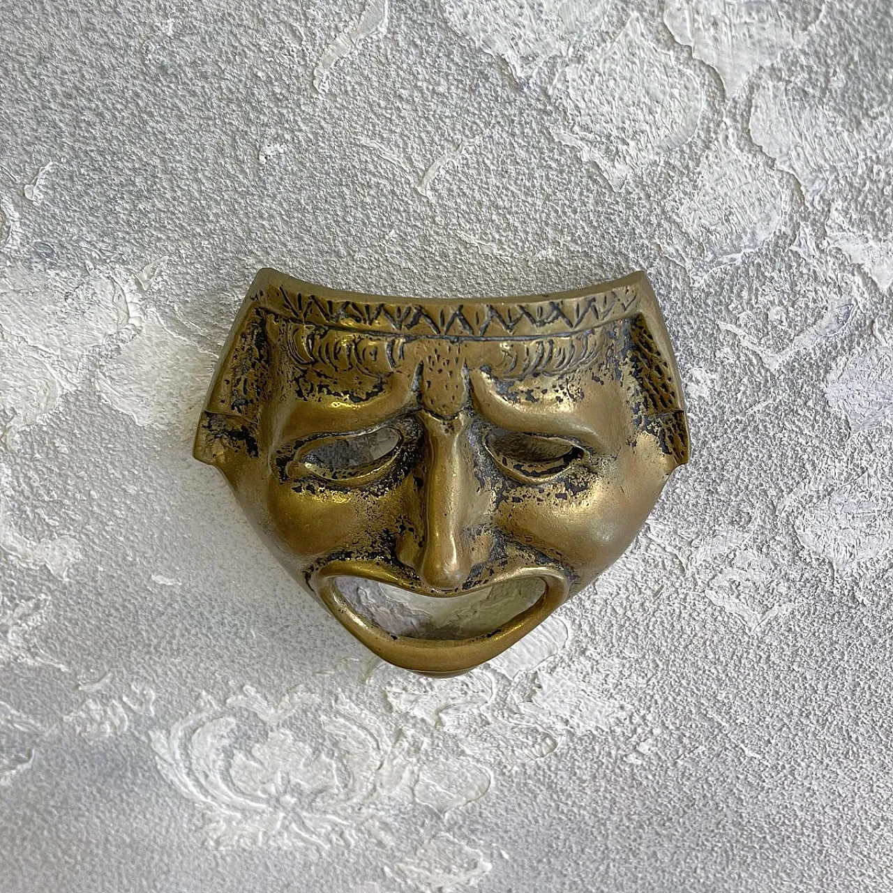 Mask in brass from the classical Greek-Roman theatre, 19th century 5