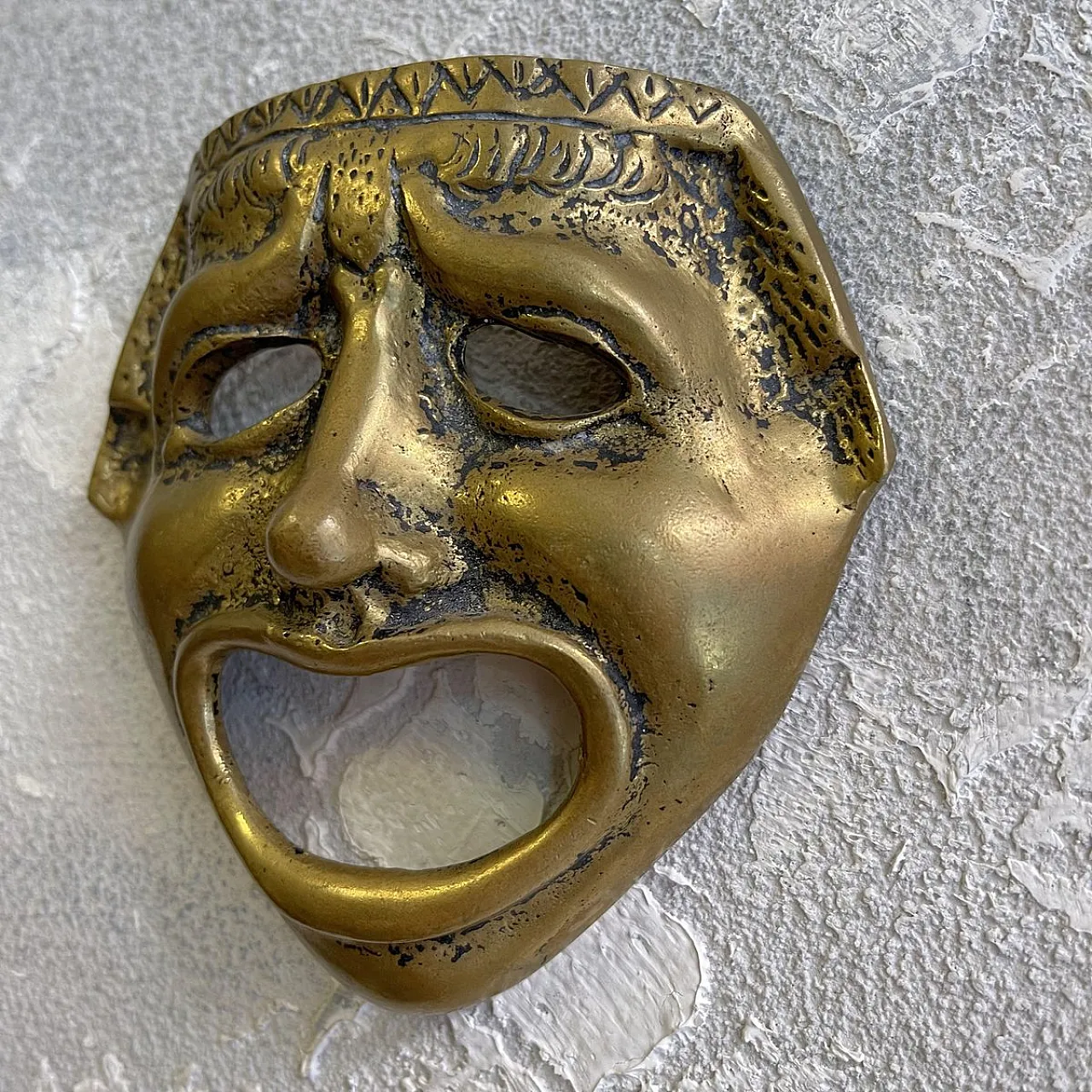 Mask in brass from the classical Greek-Roman theatre, 19th century 6