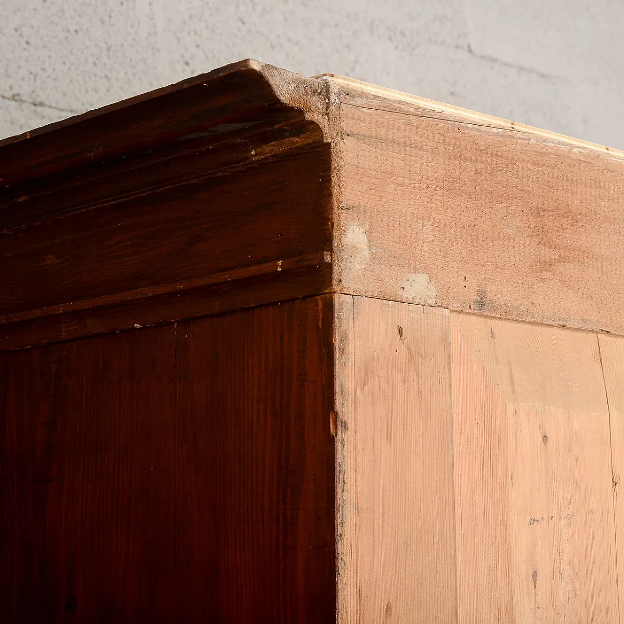 Two-door wardrobe in solid fir, 19th century 9