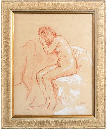 Nudo femminile di Ambrogio Antonio Alciati, disegno su carta, '900
