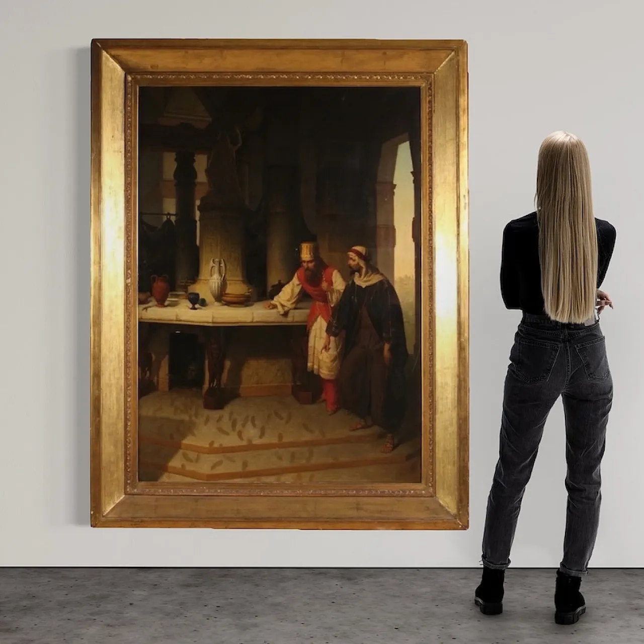 Large painting by Carlo De Notaris, the prophet Daniel 2