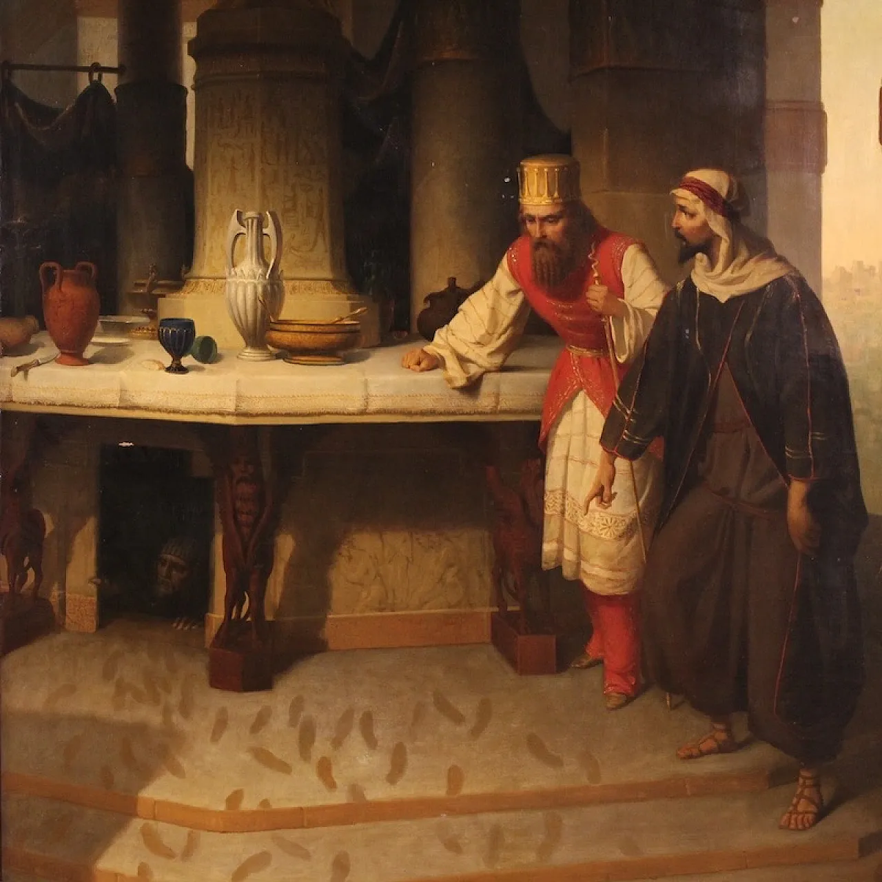 Large painting by Carlo De Notaris, the prophet Daniel 3