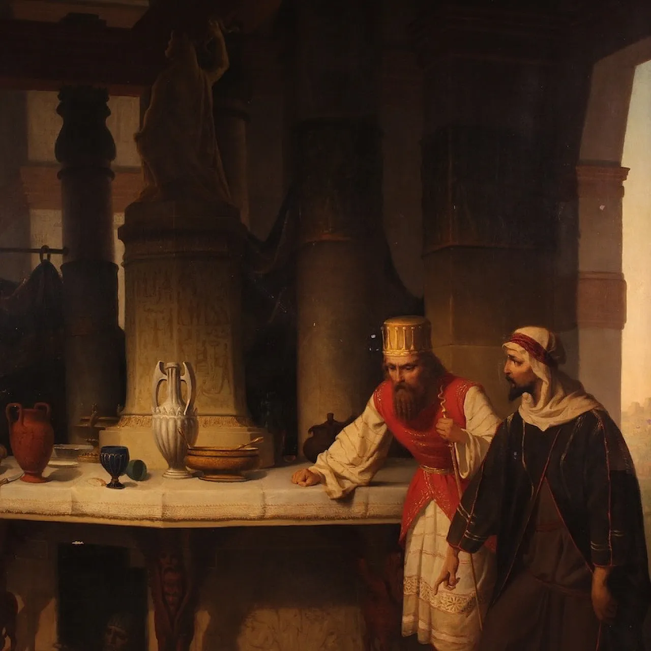 Large painting by Carlo De Notaris, the prophet Daniel 4