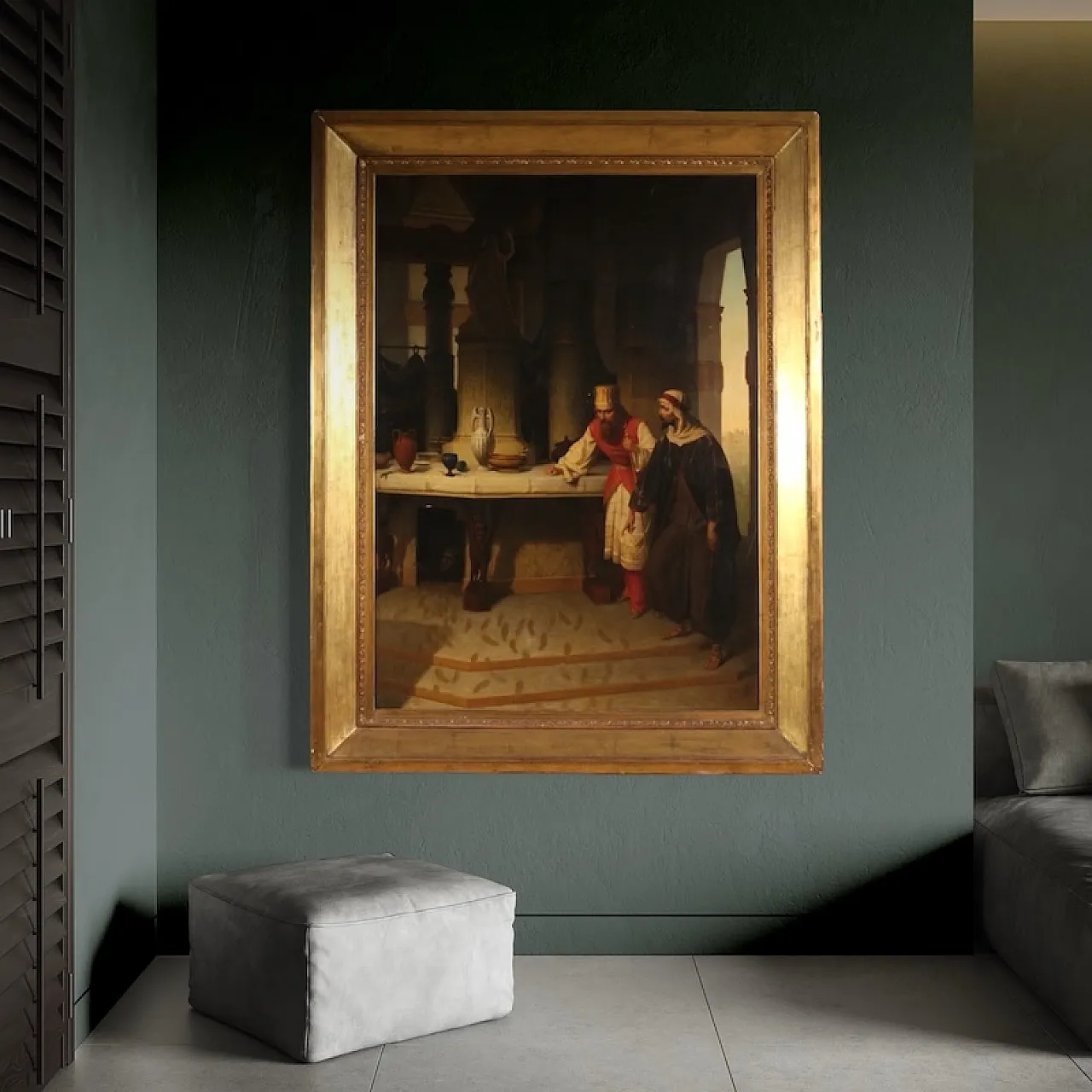 Large painting by Carlo De Notaris, the prophet Daniel 5