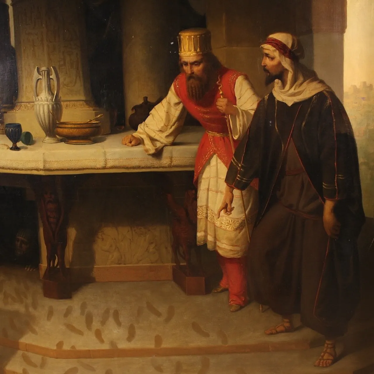 Large painting by Carlo De Notaris, the prophet Daniel 6