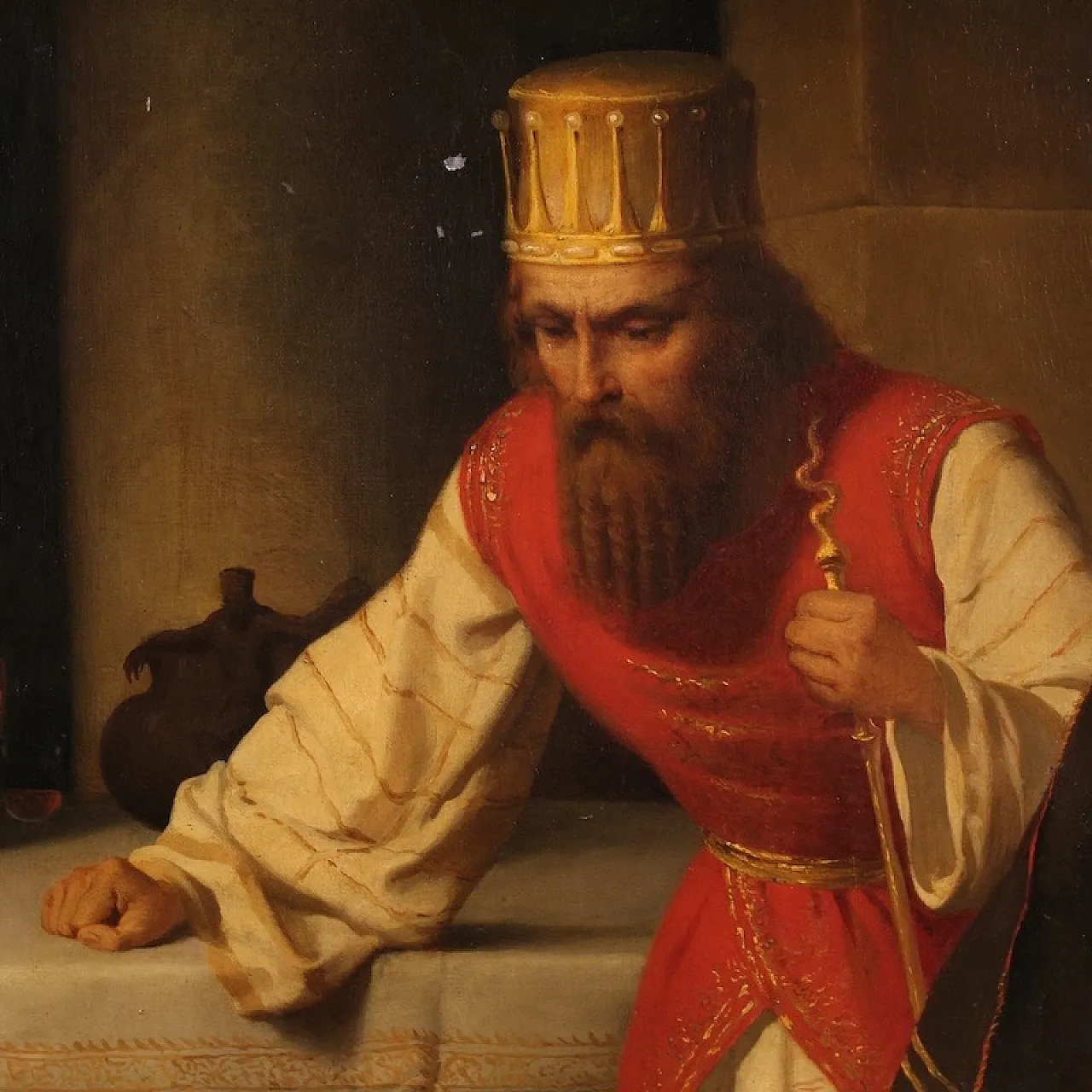 Large painting by Carlo De Notaris, the prophet Daniel 12