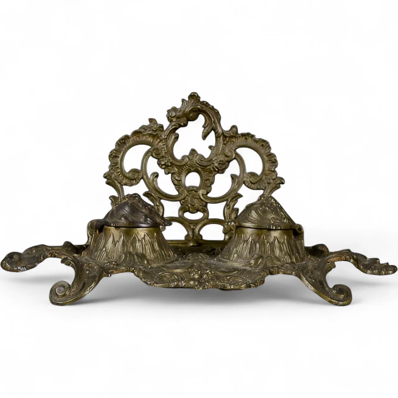 Desk set for writing desk in brass, 19th century 9