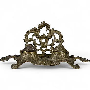 Desk set for writing desk in brass, 19th century