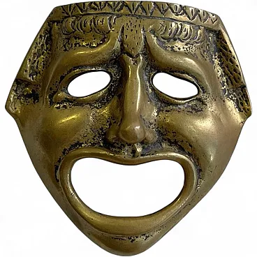 Mask in brass from the classical Greek-Roman theatre, 19th century