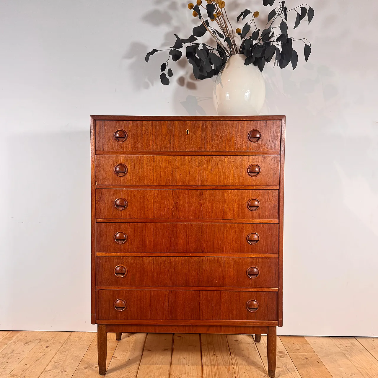 Danish Scandinavian Modern teak chest of drawers, 1960s 2