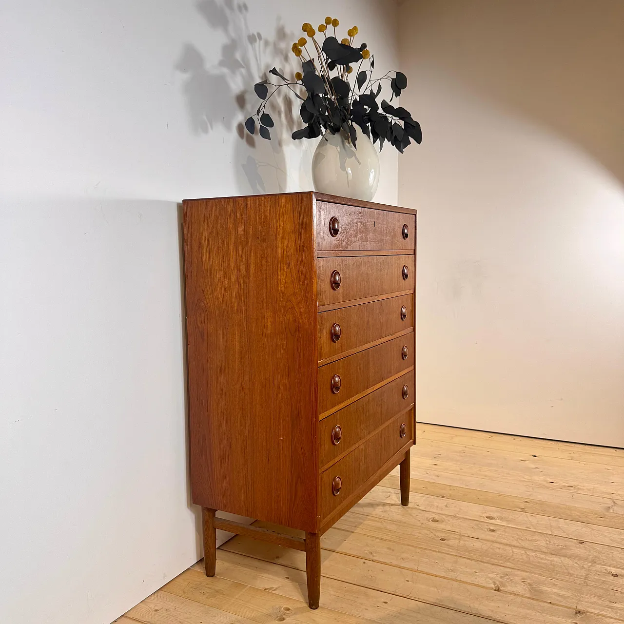 Danish Scandinavian Modern teak chest of drawers, 1960s 4