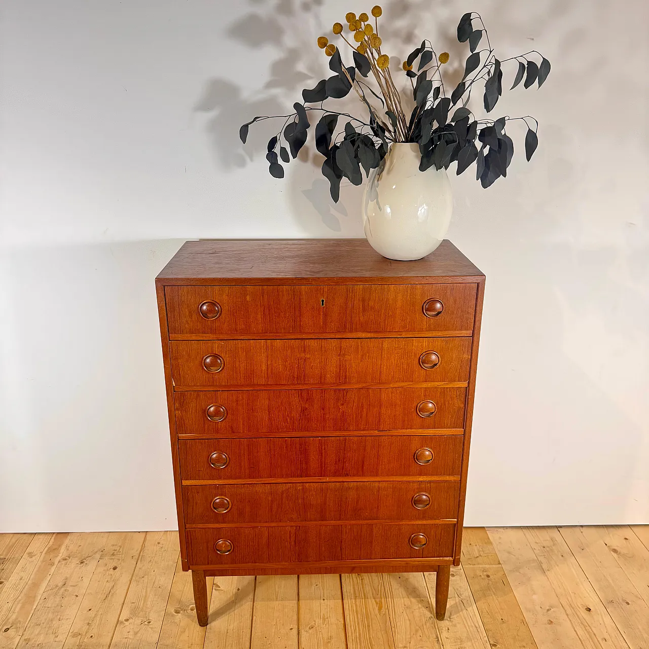 Danish Scandinavian Modern teak chest of drawers, 1960s 5