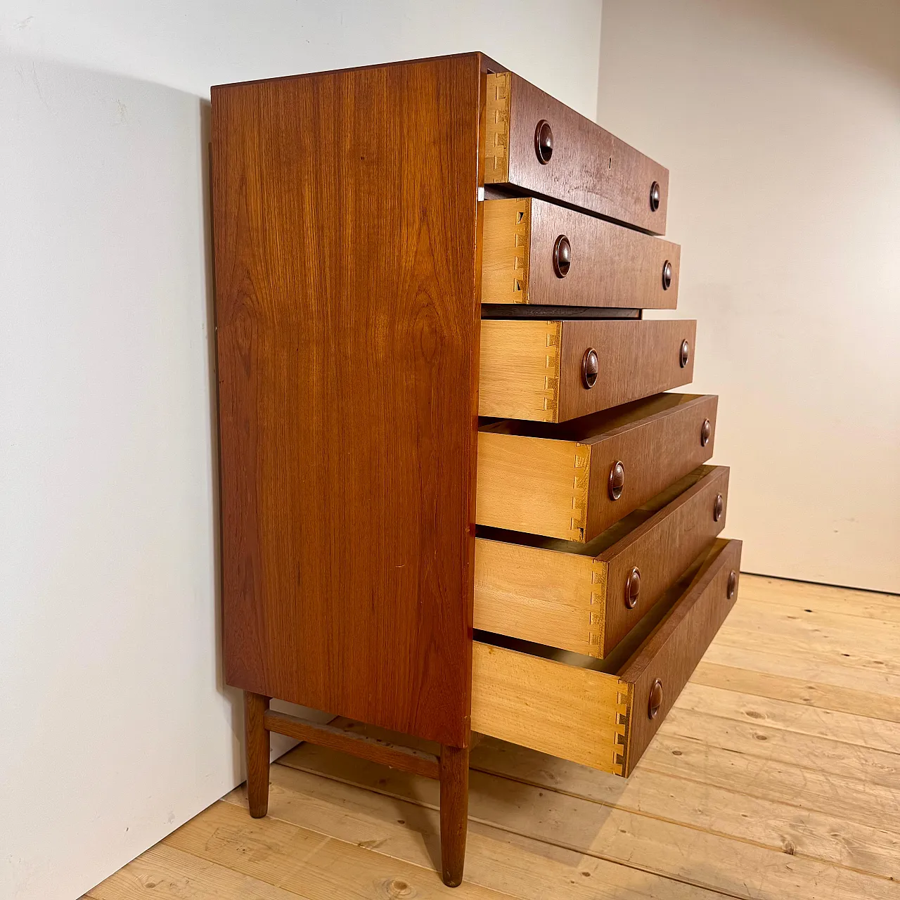 Danish Scandinavian Modern teak chest of drawers, 1960s 6