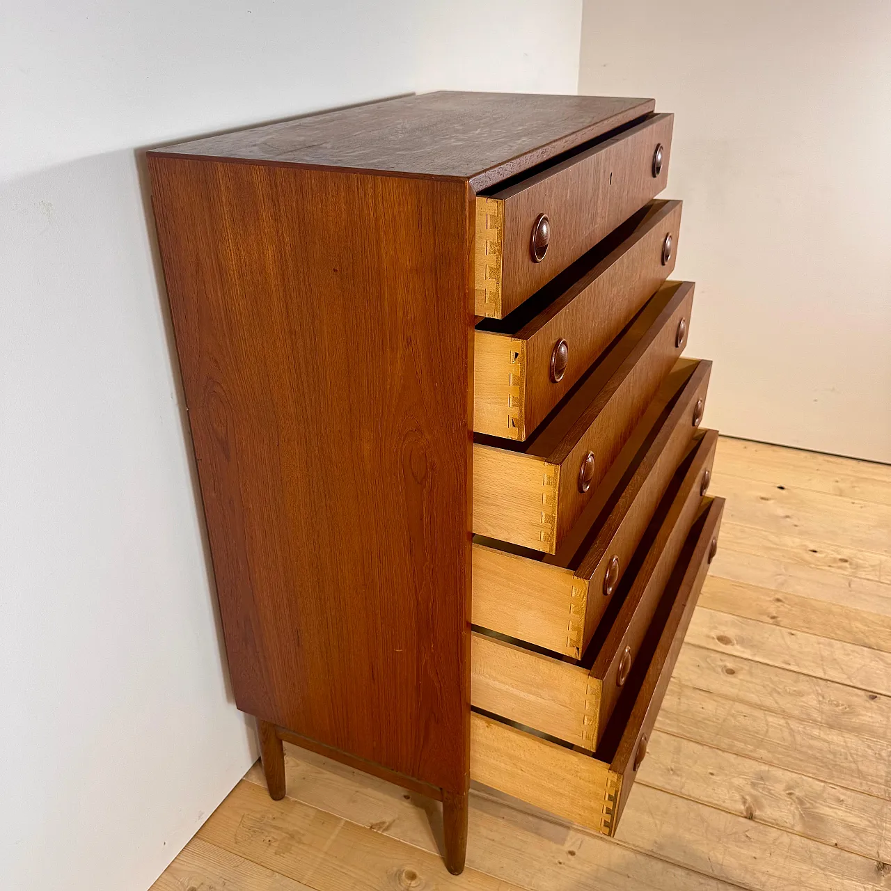 Danish Scandinavian Modern teak chest of drawers, 1960s 7