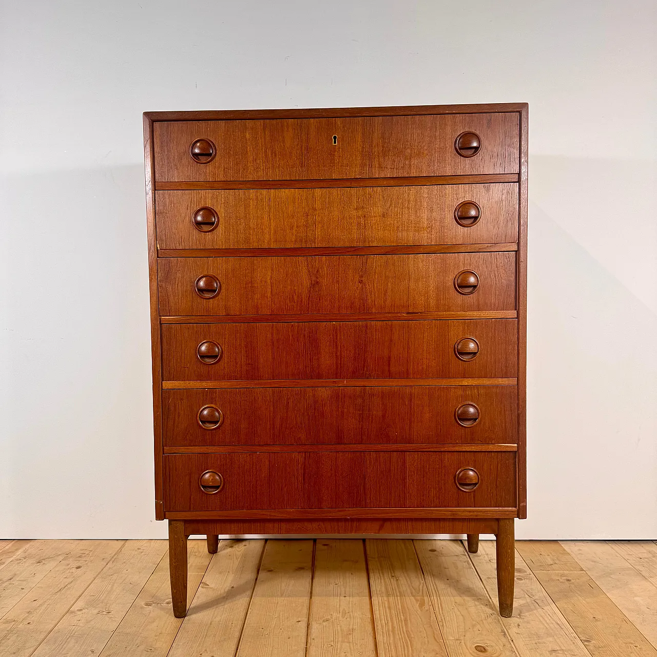 Danish Scandinavian Modern teak chest of drawers, 1960s 8