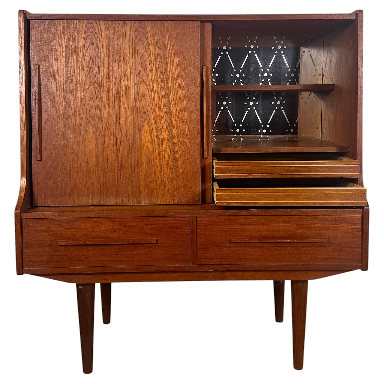 Danish Scandinavian Modern teak bar cabinet, 1960s 1