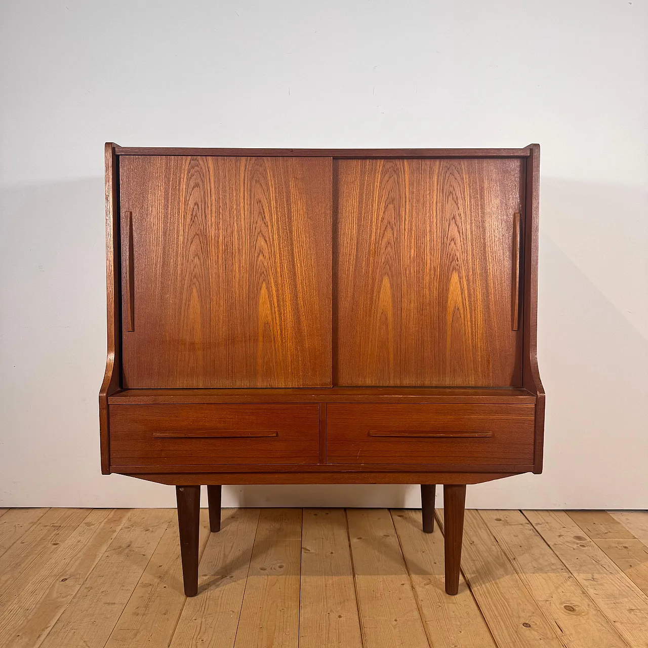 Danish Scandinavian Modern teak bar cabinet, 1960s 2