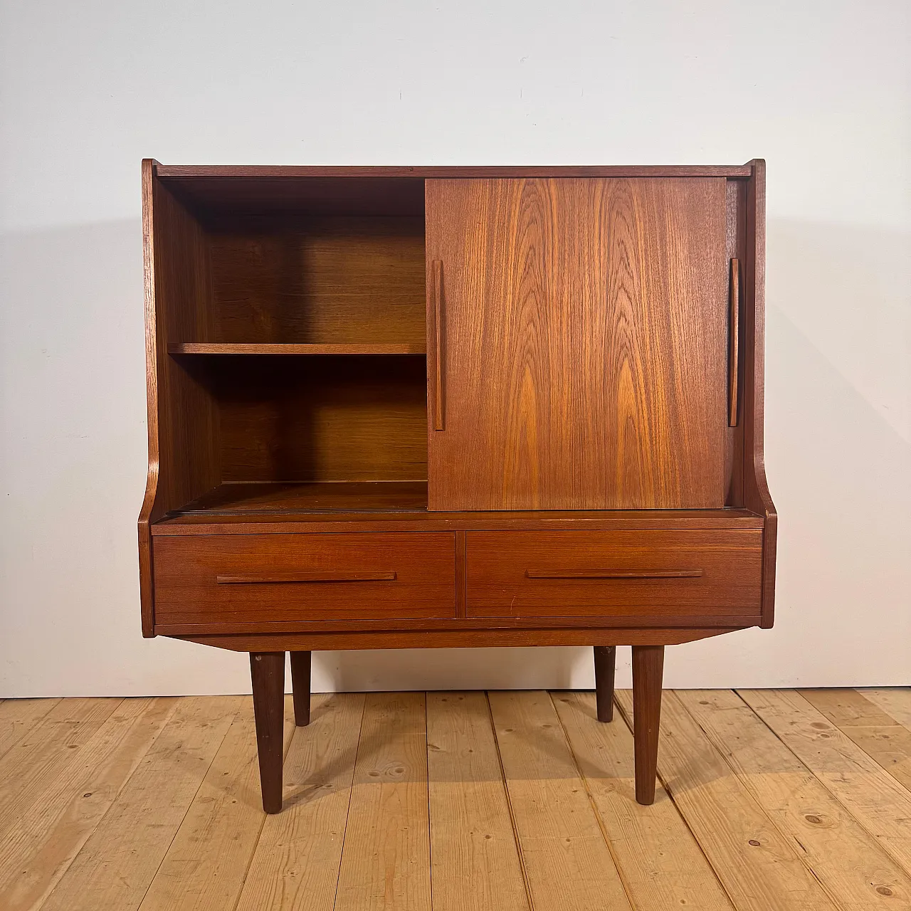Danish Scandinavian Modern teak bar cabinet, 1960s 4