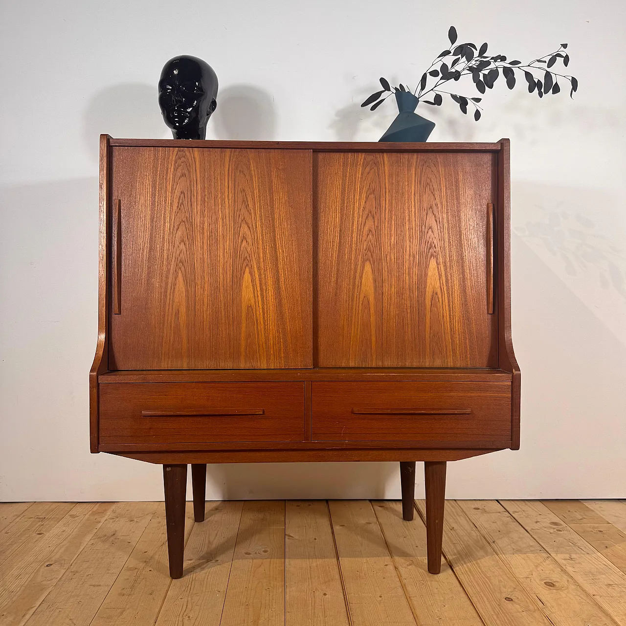 Danish Scandinavian Modern teak bar cabinet, 1960s 6