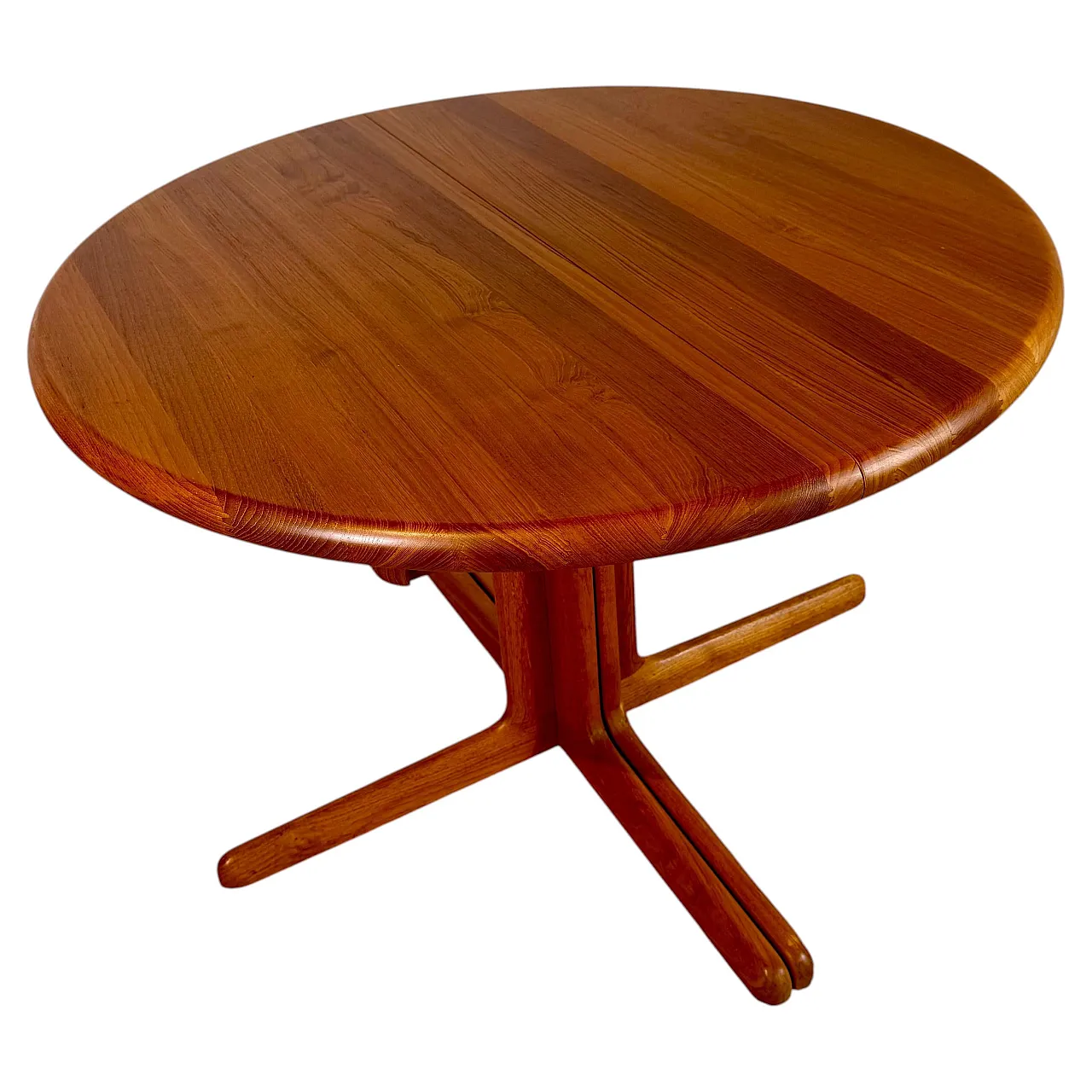 Round extendable dining table in Danish teak, 1960s 1