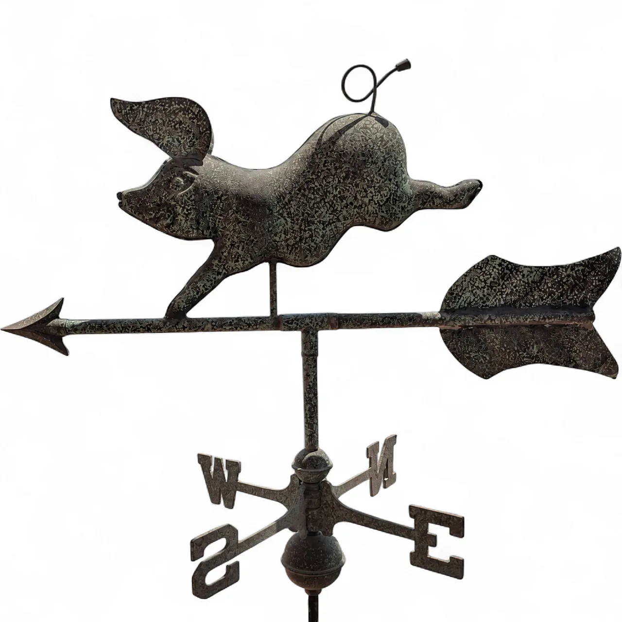 Italian weathervane from the early 1900s in copper with three-dimensional pig 7