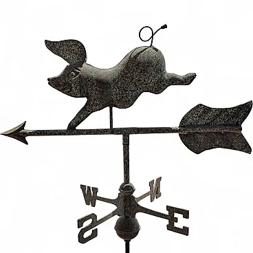 Italian weathervane from the early 1900s in copper with three-dimensional pig