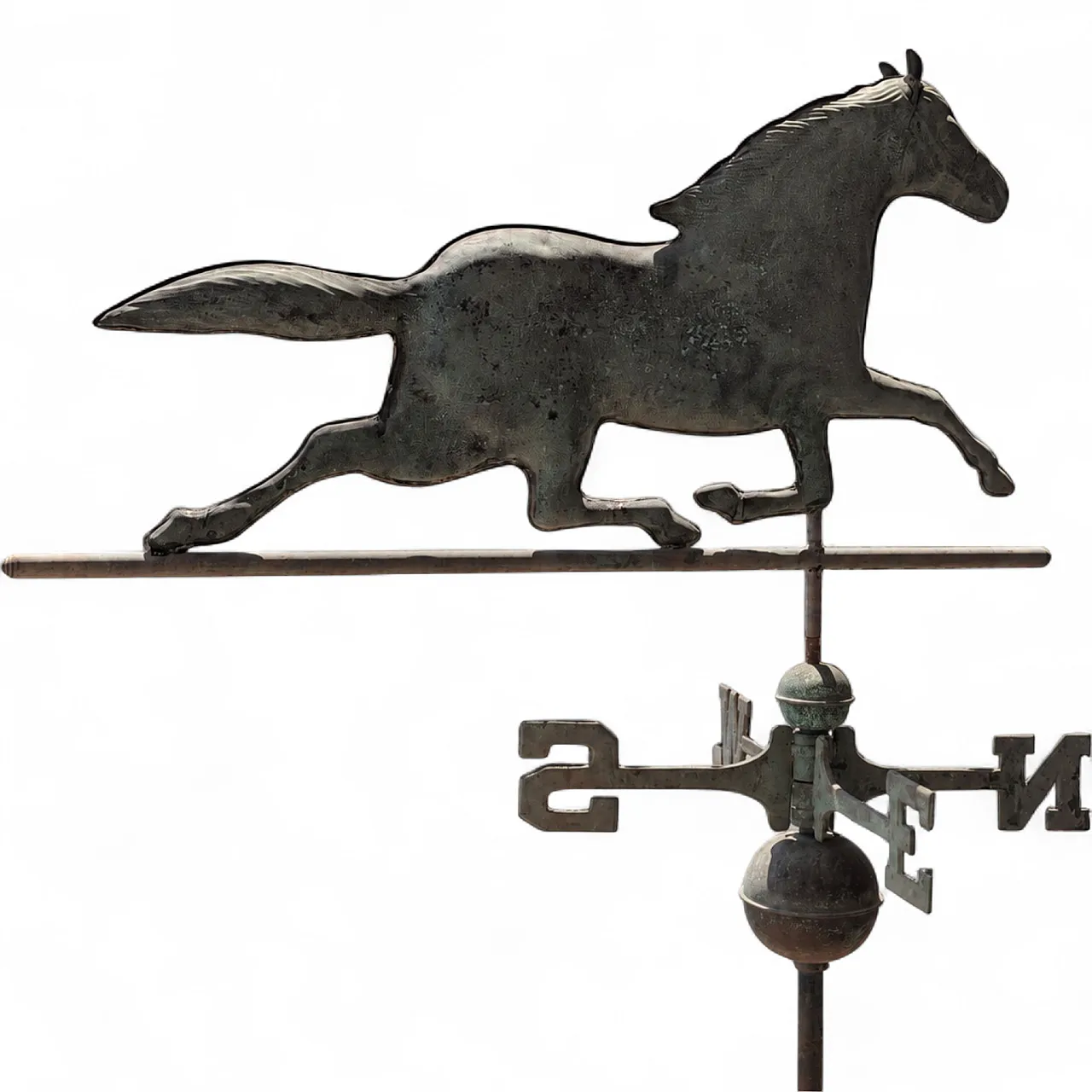 Italian weather vane from the early 1900s in copper with horse 8