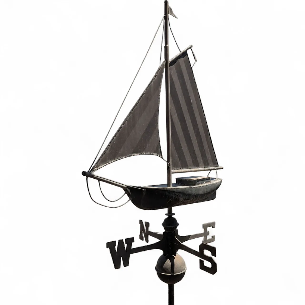 Early 1900s three-dimensional copper wind vane with sailboat 9