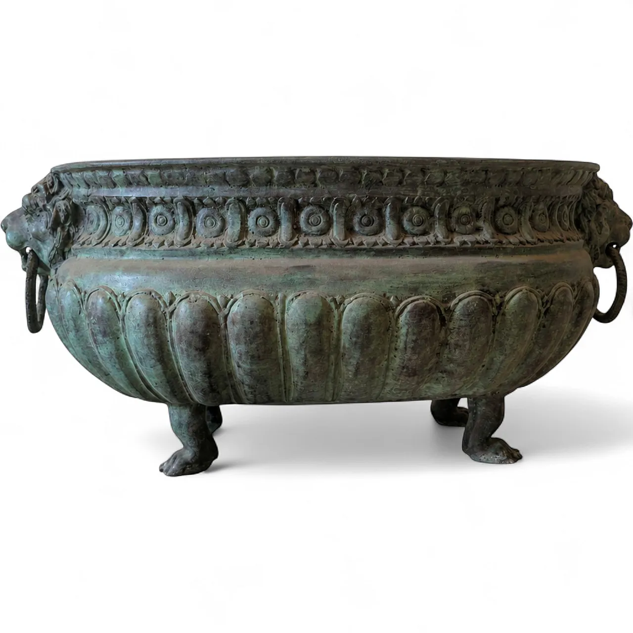 Fioriera ovale in bronzo stile rinascimentale, primi ’900, Italia 8