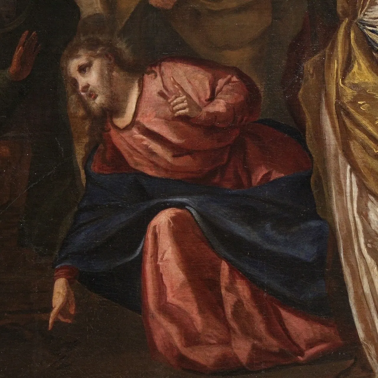 Venetian painting, Christ and the adulteress, 16th century 6