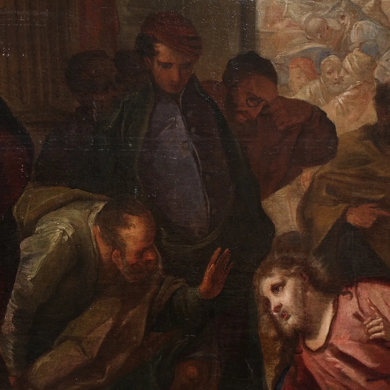 Venetian painting, Christ and the adulteress, 16th century 13