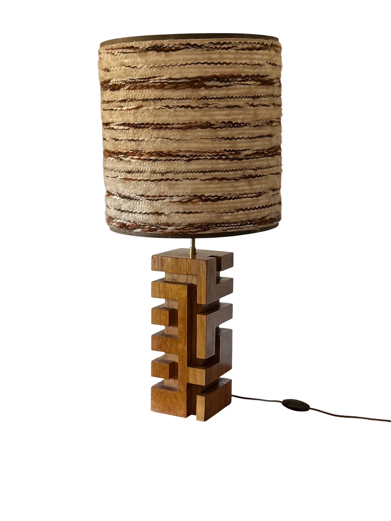 Hollywood Regency wooden table lamp, France 1970 4