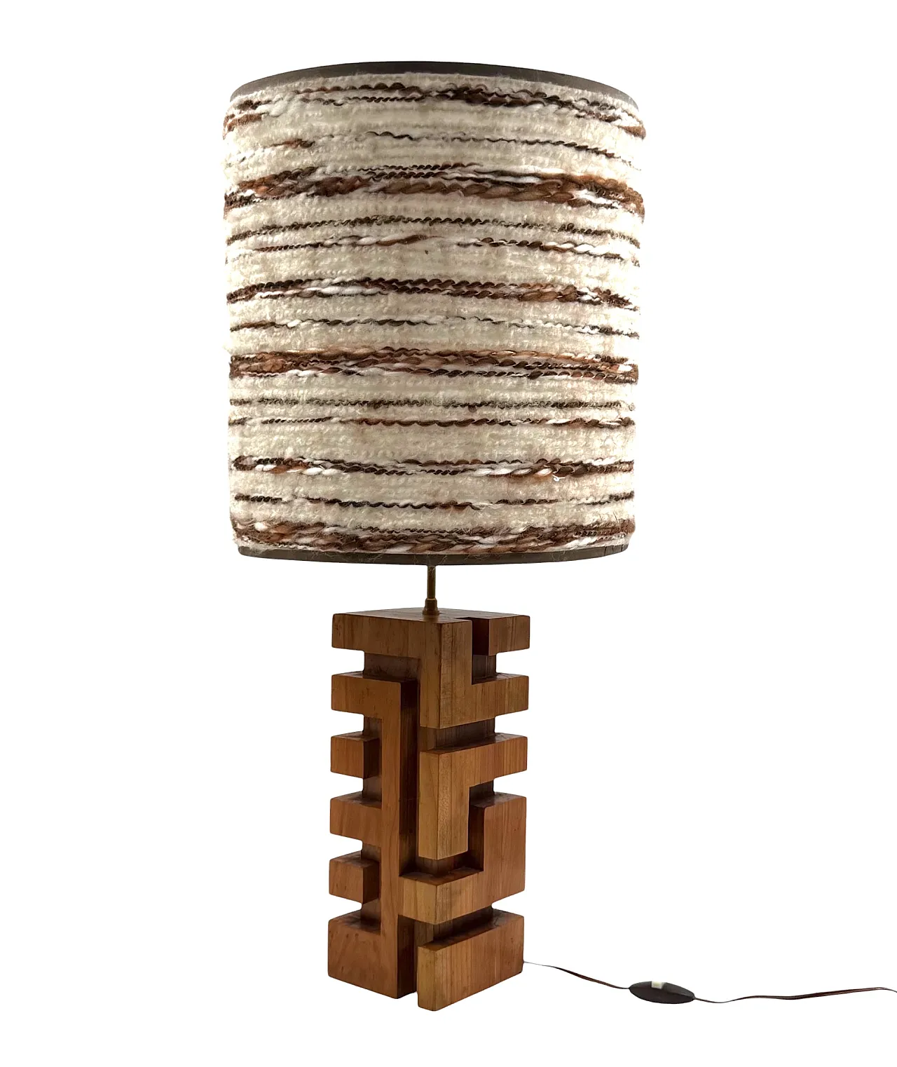 Hollywood Regency wooden table lamp, France 1970 5