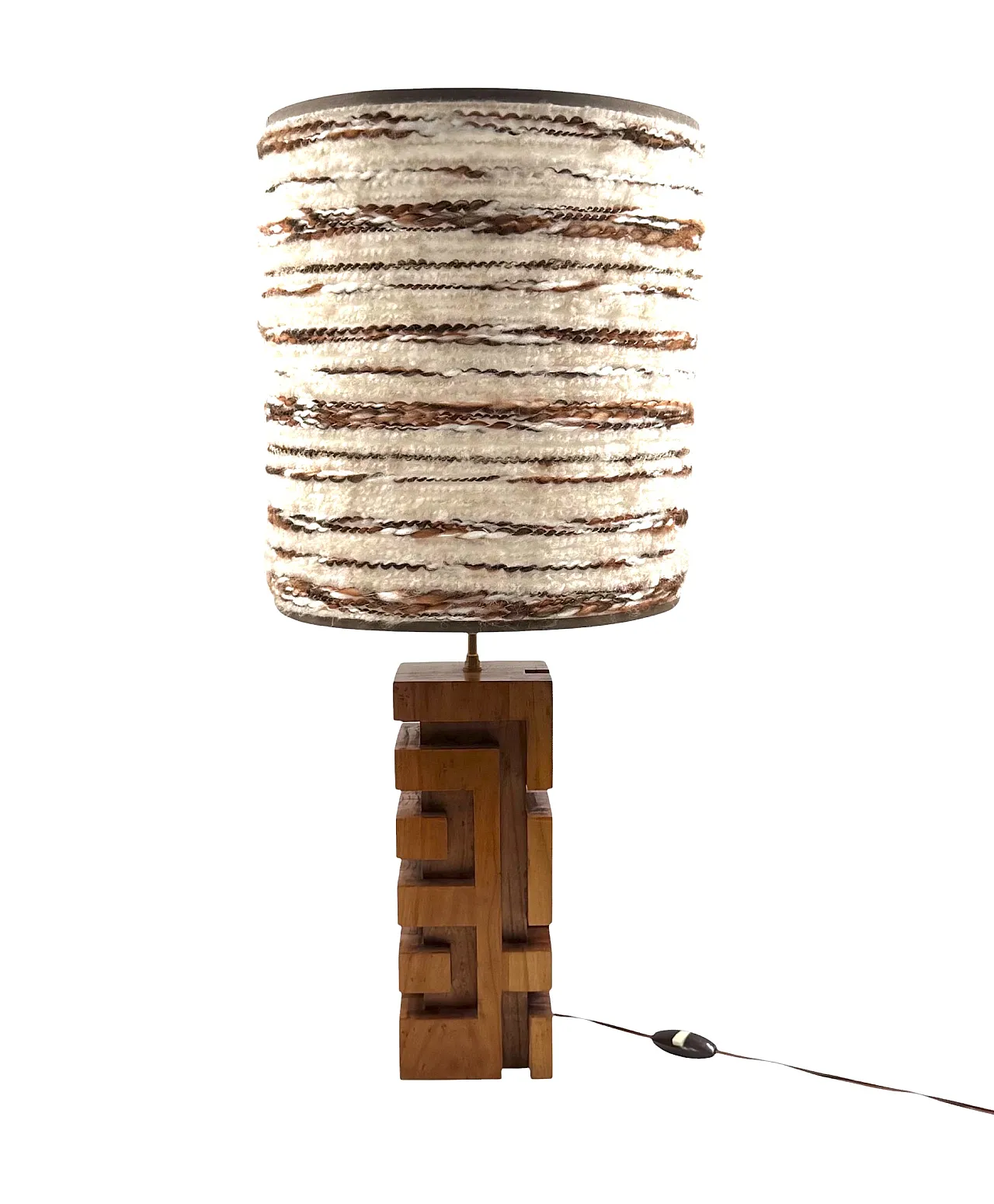 Hollywood Regency wooden table lamp, France 1970 6