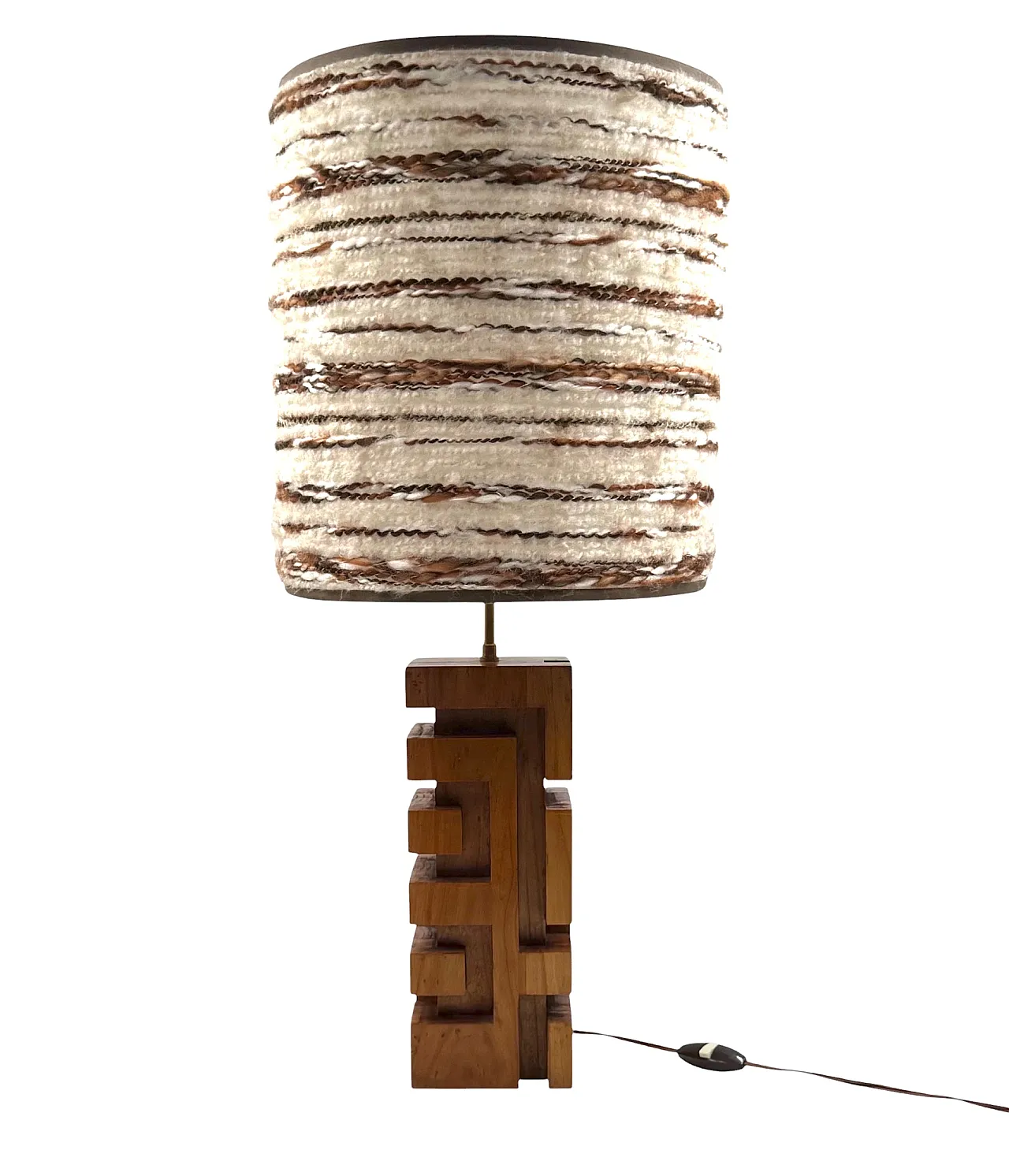 Hollywood Regency wooden table lamp, France 1970 7