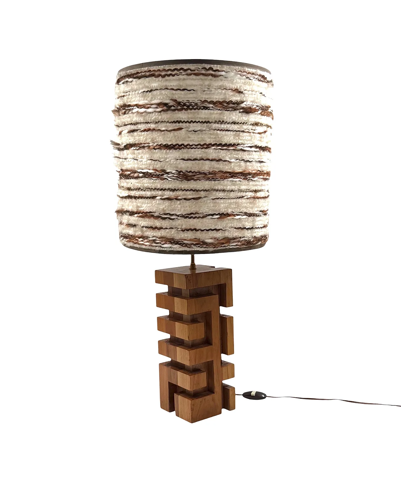 Hollywood Regency wooden table lamp, France 1970 8