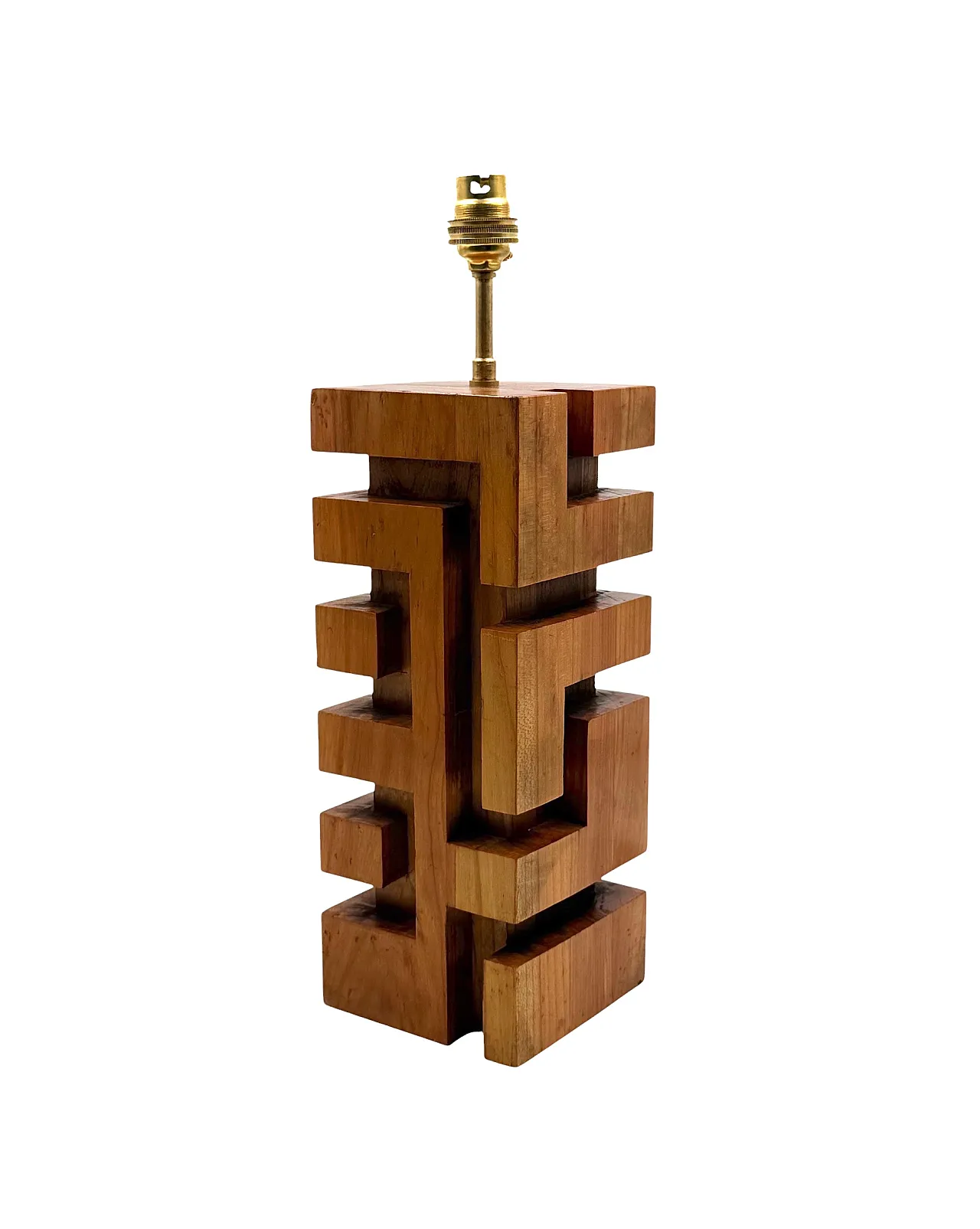 Hollywood Regency wooden table lamp, France 1970 9